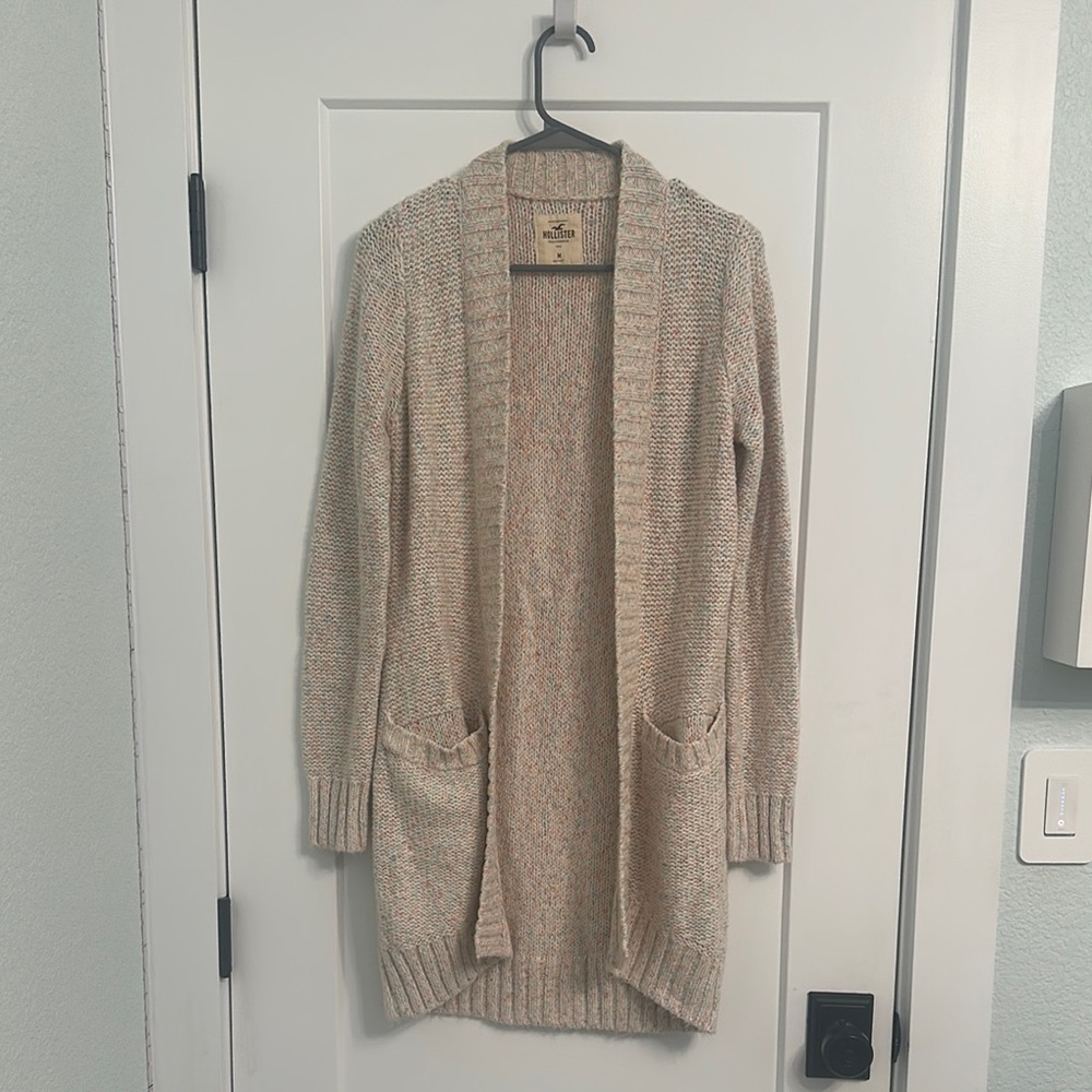 Hollister Cream Cardigan Sweater Open Front